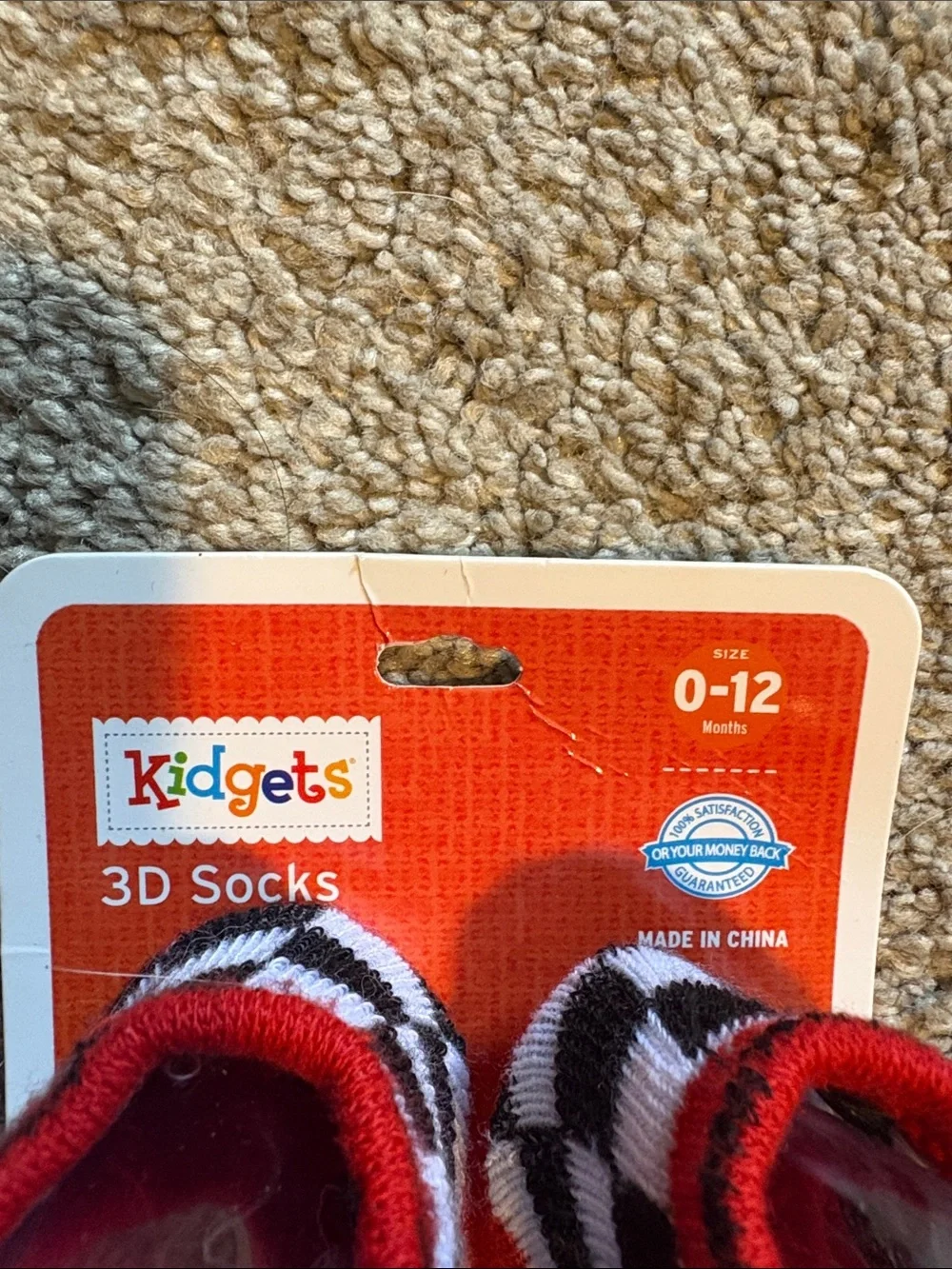 Kidgets Red White Black Race Car Baby Socks
